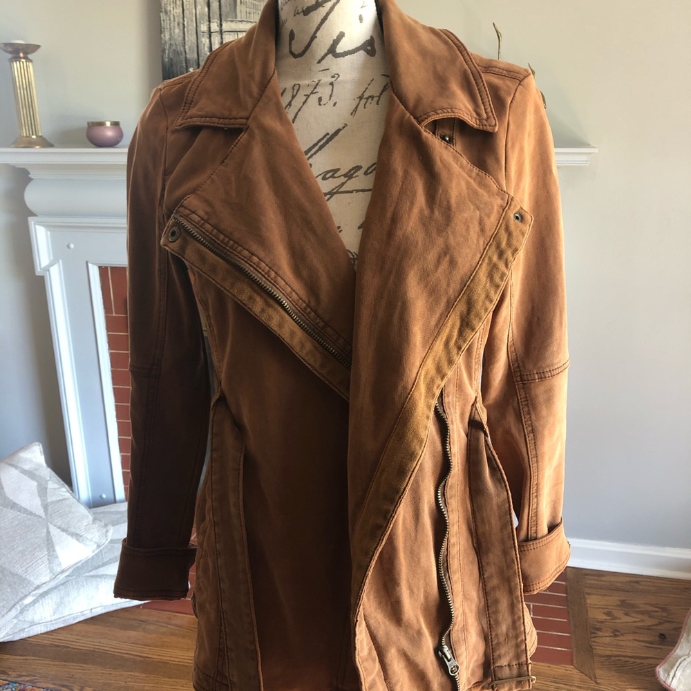 Anthropologie tan/brown belted jacket